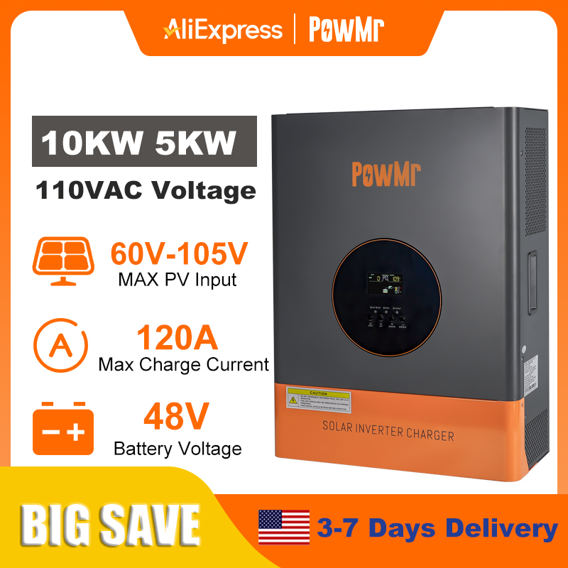 Solar Pump Controller - PowMr 10KW 5KW Split-Phase Omvormer 48V